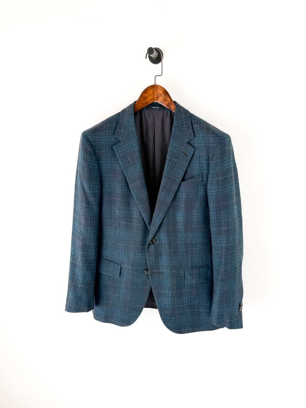 NEW Ermenegildo Zegna Cashmere Milano Easy Teal Plaid Sport Coat Men Blazer 40R - Picture 4 of 16